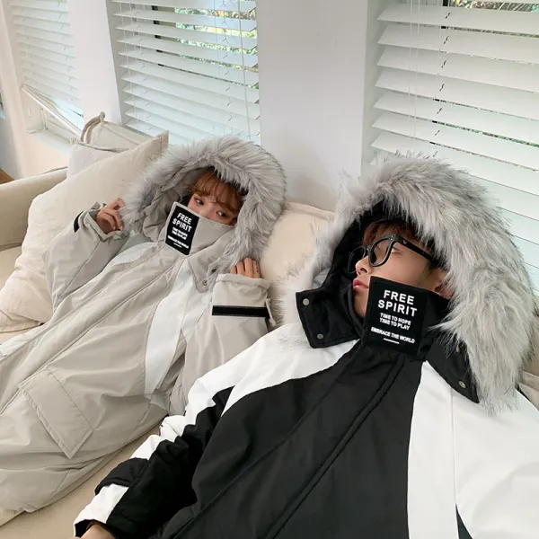 커플롱패딩 동색 복겨울 계절외투 루즈핏 다운패딩 oversize여성근무 유행하는롱스타일 bf, C03-블랙