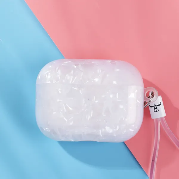 1창 창작품 케이스 소프트 조개무늬 큐트 디어 에어포드스프로 이어 머신 Ins Airpodspro화이트 조개