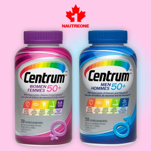 CENTRUM 캐나다 센트룸(CENTRUM) 실버50세이상 50+ 남성 & 여성 세트 종합비타민 250정 2병