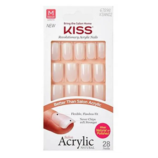 키스 살롱 아크릴 천연 행복감 (2 팩) Kiss Salon Acrylic Natural Euphoria, 상세내용참조