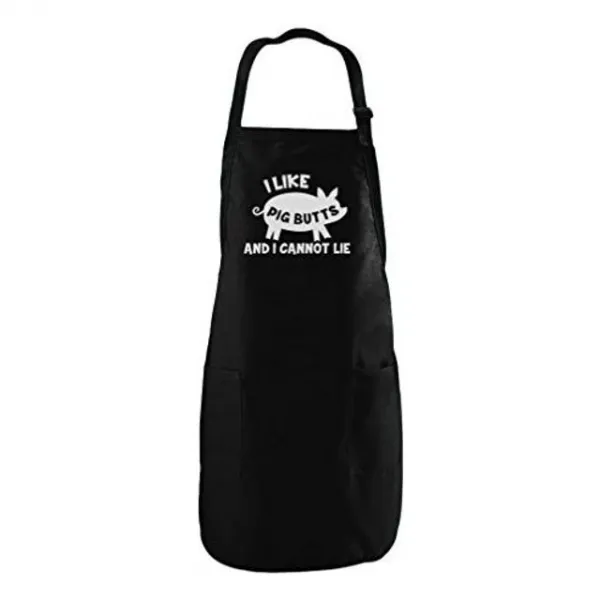 나는 돼지 꽁초를 좋아하고 베이컨 애인 앞치마를위한 재미 있은 부엌 BBQ 앞치마를 놓을 수 없다, 한 사이즈_검은