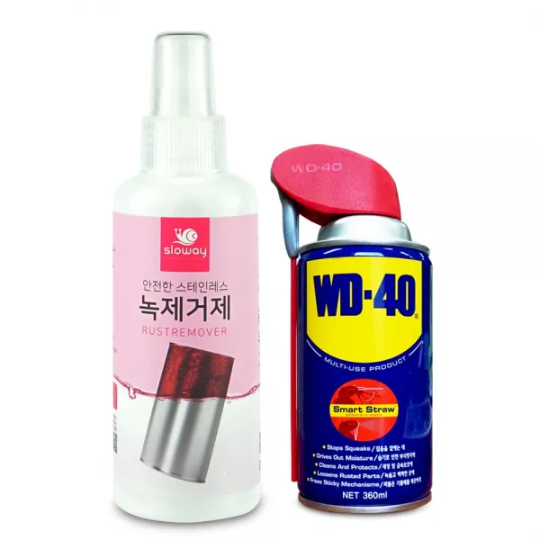 WD-40 방청윤활제 360ml + 슬로웨이 녹제거제 150ml 사은품 전용 브러쉬 1개 증정