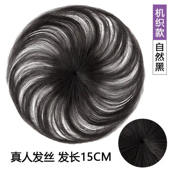 붙침 생머리 부분가발 여성 정수리 가리다 화이트 바늘을 건네고 머리카락을 보완하다 블럭 내추럴 헴라인 히든 원턱 식 반가발, 1, 헤드 소용돌이 타입 기계로 짜다 공예