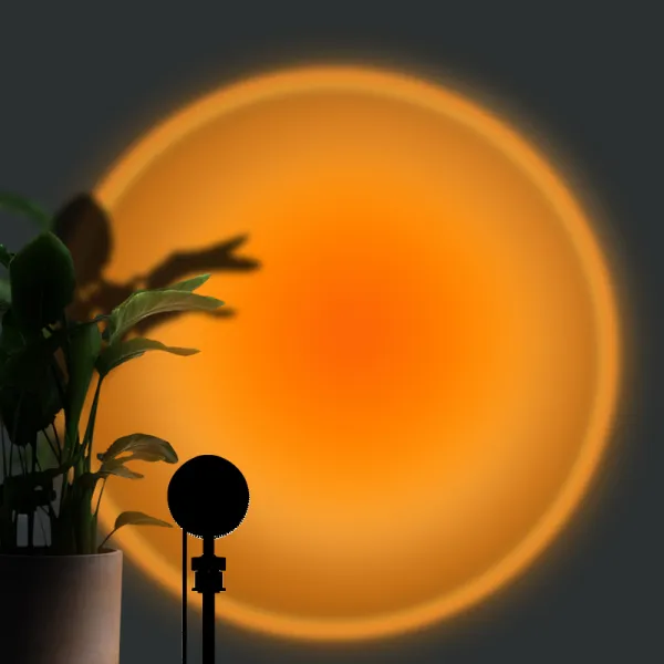 석양등 탁상 스탠드 무지개 투영 낙조등 빨간 배경 촬영 무드등, 선셋레드