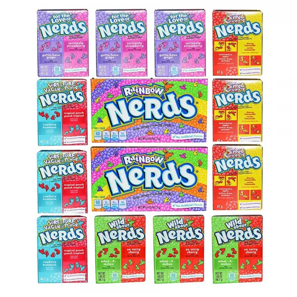 Nerds 너즈 Variety Bundle 5 Different Flavors 사랑방캔디 너즈캔디 5플레이버 14개입, 1세트, .g