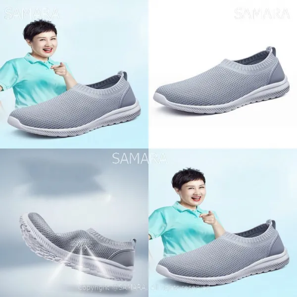 Qterra 특허브랜드 노인 커플 신발 말랑한 편안함 중년 쿠션 플랫 소프트