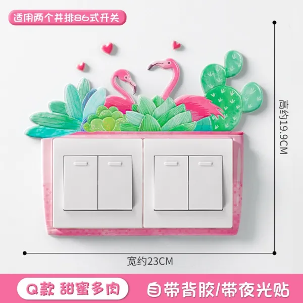 띠벽지 점착 몰딩 시트지 북유럽 스위치 패치 가정용 콘센트 테두리 커버 커버 커버 커버 트림 장식 프레임 벽 스위치 스티커, 16 Q대-달콤하고 다정하다.