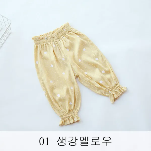 뉴타임즈10 모기 아기 파시 순면 바지 어린이 여름 얇은 여아 배기 바지 나으리 레저 바지 XZ42 A25