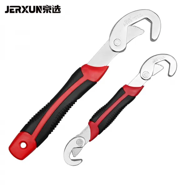경선 (Jer. X. UN) 은 스패너 활 개 구 스패너 빠 른 관 렌치 스패너 비 만능 스패너 후크 형 다 용도 파이프 렌치 펌프 펜치 원 파이프 렌치 공구 2 종 세트 다 용도 스패너 (빨간색)
