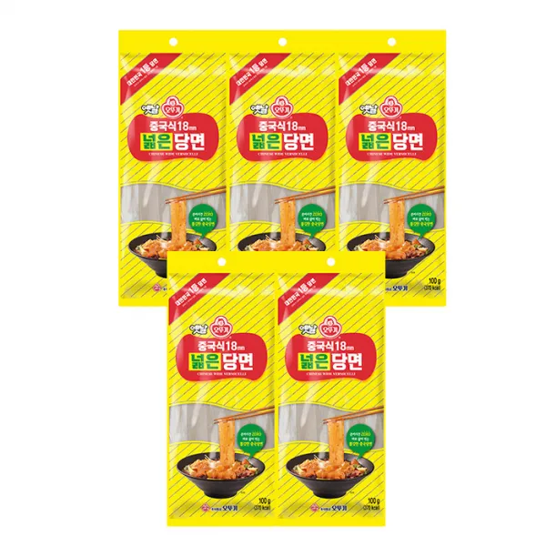 [정연푸드] 오뚜기 빨리익는 중국식 18mm 넓은당면 100g, 100g, 5개