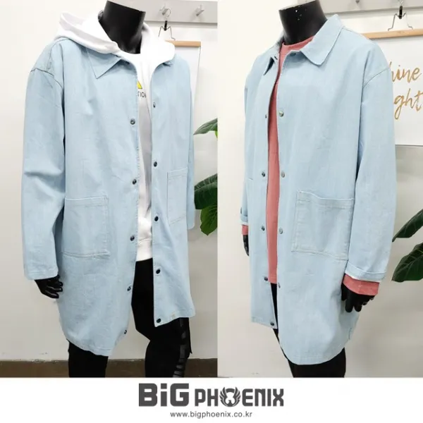  빅피닉스 남자 빅사이즈 연청 후드 코트