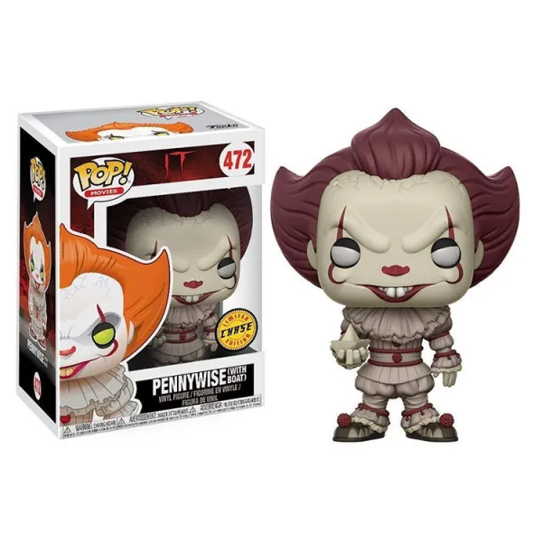 FUNKOPOP 달빛 광심 당황함 공포 영화 광대 부활함 전기톱으로 혼을 놀라게 함 차치 피규어 열쇠고리, L, pennywise472#-한정판