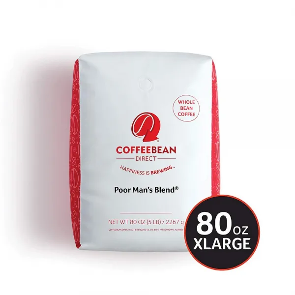 Coffee Bean Direct 영세민 블렌드 커피 중간 볶은 원두 5lb, 선택, 상세설명참조