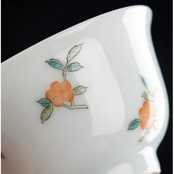 사기공 기능공 땔나무 가마 엔틱 진흙 페인팅 진주쌀 살구꽃잔 전 만 75ML 경덕진 도자기, 땔나무 가마 청 꽃 페인팅 카르민 살