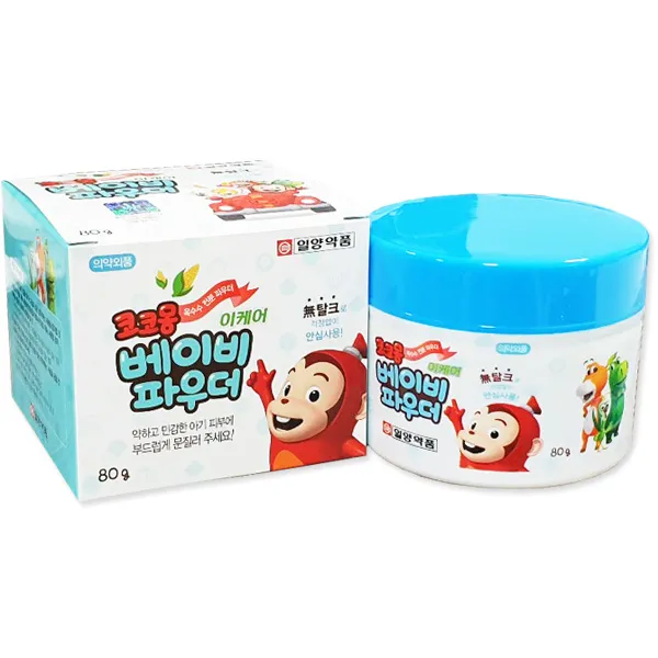 일양약품 NEW 코코몽 베이비파우더 80g 옥수수전분 가루 아기 아토피 피부 땀띠 분통, 1개