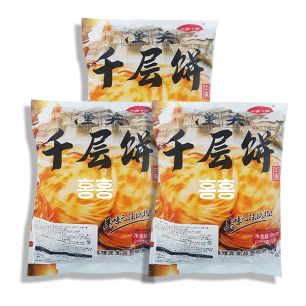 홍홍 중국식품 동관 천층병 500g (5개입) 밀가루떡 챈청빙 중국아침식사 중국빵, 500g, 3개