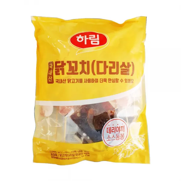 [퀴클리몰] 하림 국내산 닭꼬치 (다리살) 1kg (데리야끼소스동봉), 1개
