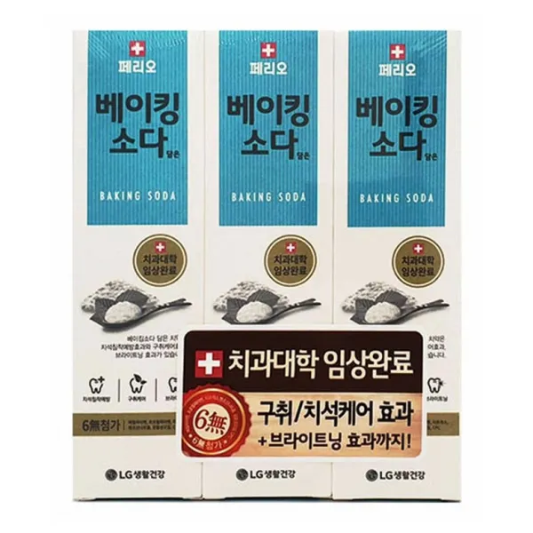 LG 페리오 베이킹소다 담은 치약 3P 거취케어, 쿠팡레브 1