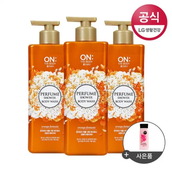 온더바디퍼퓸샤워오렌지판타지아바디워시900gX3개+특별구성체리바디워시180ml ID당1개, 없음, 상세설명 참조