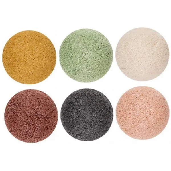6개 곤약 스펀지 세안용마사지 퍼프 천연민감성 피부 아기딥 클린 스폰지볼배달 3~5노동일까지 Omenluck, 1