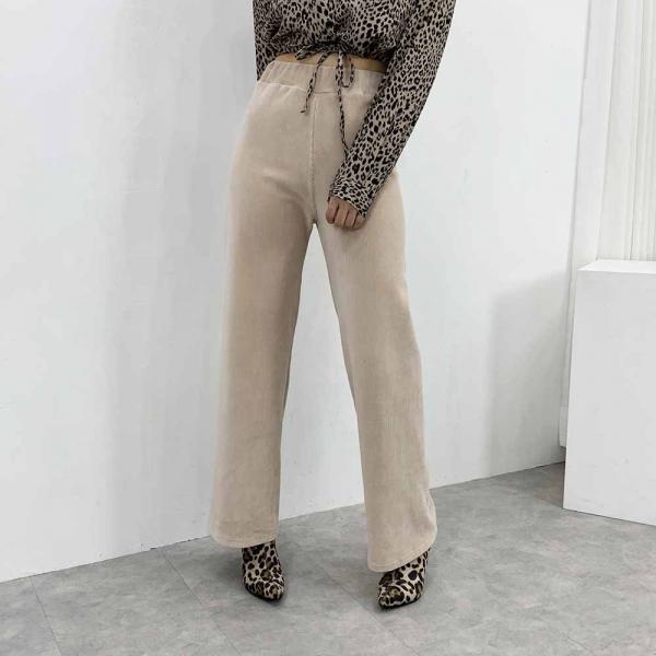 어멜리스 여성용 포켓 벨벳 골지 밴딩 팬츠 5color 