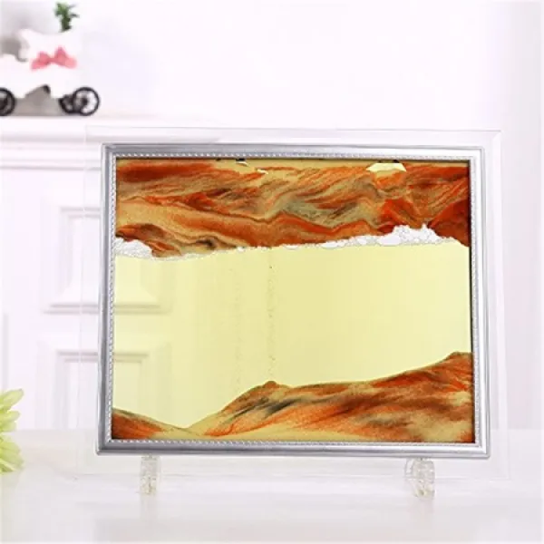 뱃머리 3D 동적 비전 모래 그림 유리 프레임 이동 모래 예술 모래 시계 모래 풍경 이동 모래 그림 노란색, 상세 설명 참조0