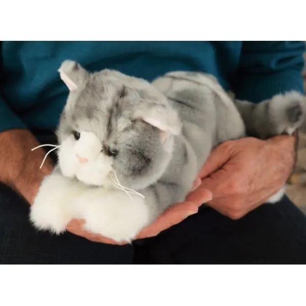 memorable pets 노인과 간병인을위한 인형 요법 cat- 작은 회색 호랑이 PROD11120003882, One Color