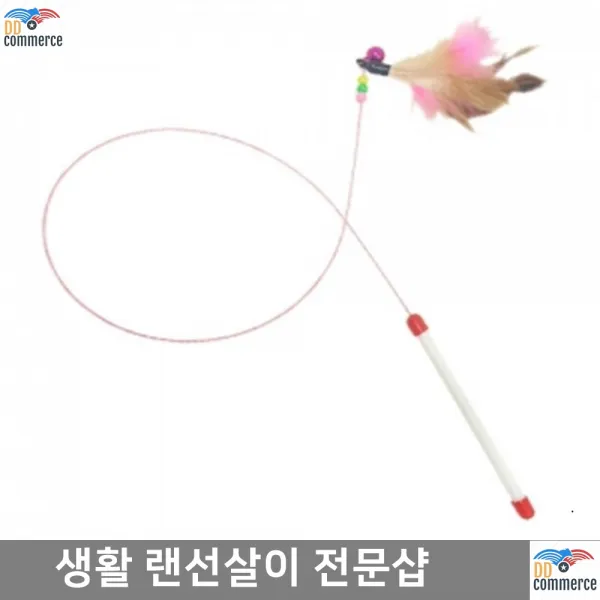 고양이장난감 활동적인 반려묘용 와이어 롱낚시대 셀커크렉스 샴, 1개