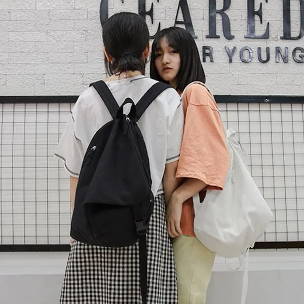 위파인더 문예학 바람이 일 무지 심플하게 학생 여 일방적인 가방 버클이 접히다 제인 패션 백팩. 무위판