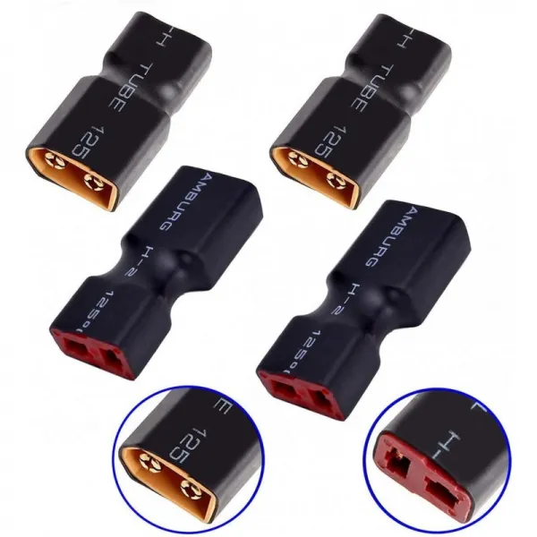 4PCS ShareGoo XT60 남성 대 학장 T 플러그 암 커넥터 어댑터 전선 없음 무선 RC LiPo NiMH 배터리 ESC 커넥터 어댑터, 단일옵션