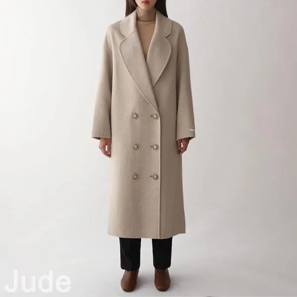 핸드메이드 롱 코트 1043366 OUTER 모직 울코트 베이지 Beige 블랙 Black 아이보리 Ivory 오피스
