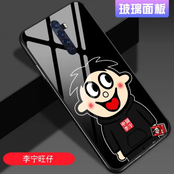 OPPORENO 핸드폰케이스 여성 레드 애니메이션 큐트 왕짜이 RENO2Z 남자 개성 드랜드 유리 인싸템 RENOACE