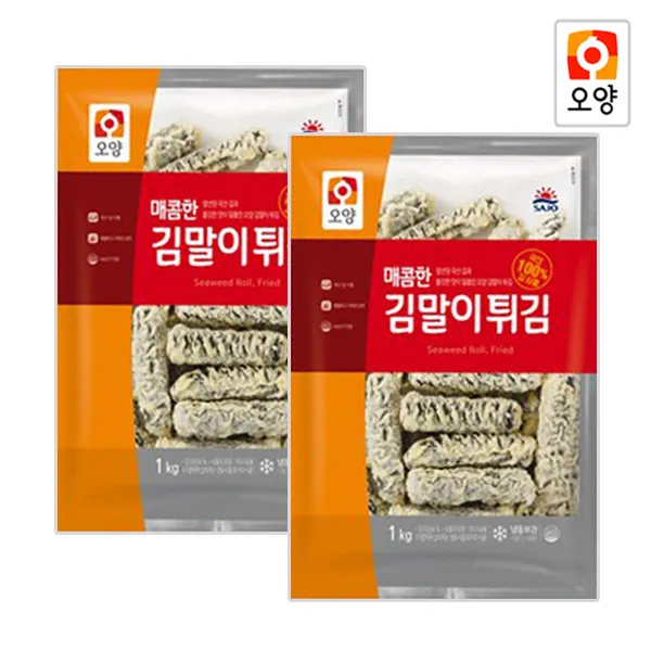  퀴클리몰 사조오양 매콤한 김말이 튀김 1kg X 2개