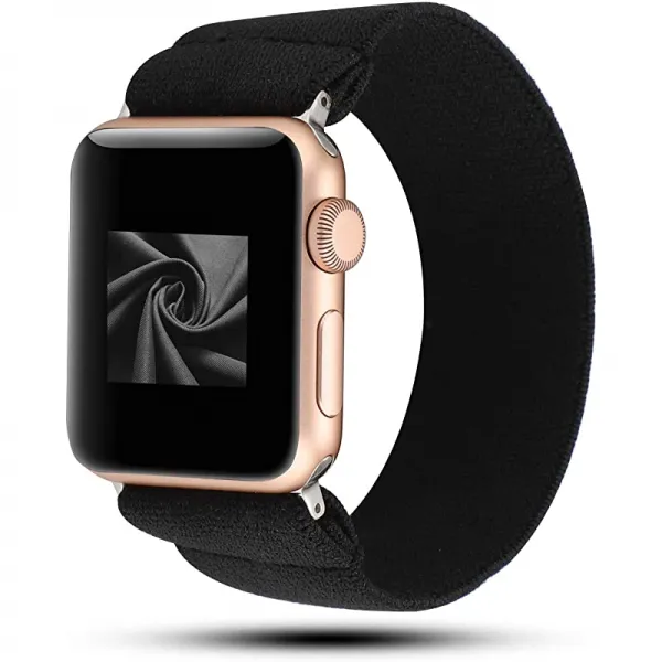 애플워치 밴드 40mm 38mm 44mm 42mm iWatch 시리즈 6 5 4 3 2 1 스트레치 탄성 Wristbelt Nylon Black 38mm 40mm를 위한 YOSWAN Stretchy Loop Strap 호환성, 상세페이지 참조, 상세페이지 참조