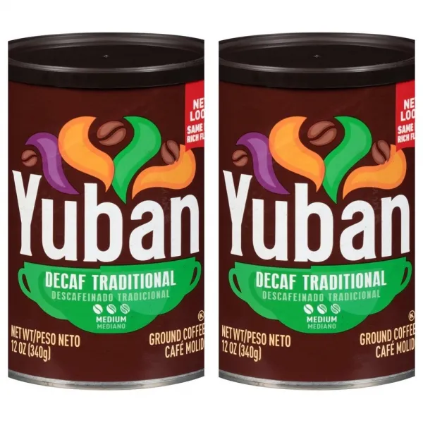 Yuban 유반 트래디셔널 임산부커피 디카 페인 미디엄 로스트 블렌드 고소한원두 항산화커피 모카포트 원두가루 12oz(340g) 2팩, 340g, 분쇄