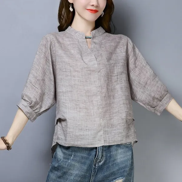 모노샵 2019신상 여름을 시원하게 스타일리쉬 면혼방 린넨 티셔츠 반팔