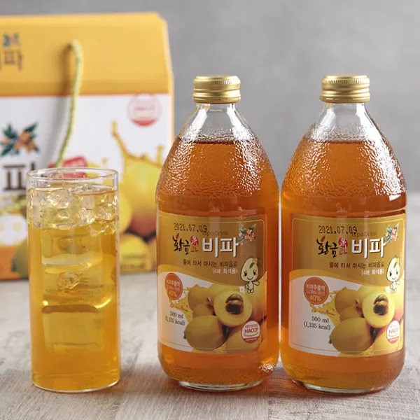 강진농장 완도 황금 비파농축액 500ml x 3병 비파주스