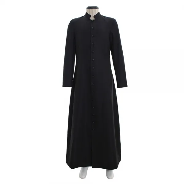 여성 스타일 위카 이교도 의식 가운 의상 성직자 정교회 싱글 브레스트 버튼 로브 코스프레2995 