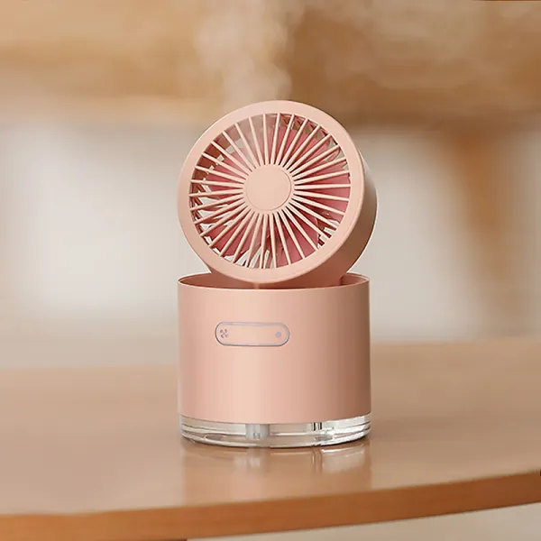 USB 올인원 모던한 디자인 휴대용 미니 가습기 겸 선풍기, 핑크