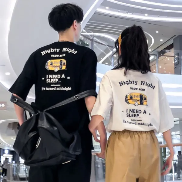 데일리룩 패션 시티캐주얼 데일리 프린트 반팔티셔츠x스트릿 팬츠 세트
