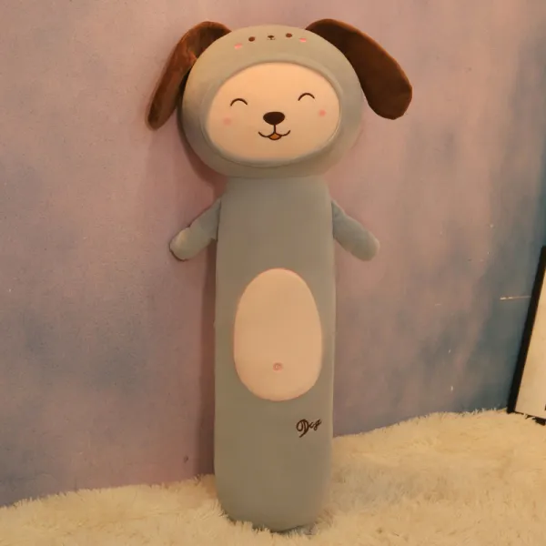 안고자는 베개 바디필로우 인형 대형 시바견 인형, 긴 개 회색 곁눈질