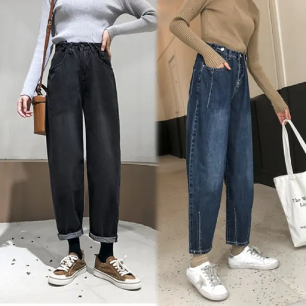 빅걸스토리 여성 빅사이즈 11958 건빵 배기핏 청바지