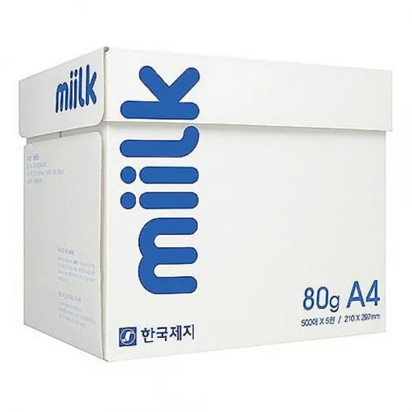 복사용지 밀크 A4 500매X5권 80g 잉크 필름 a4 사무용품 문구 종이류, 1개
