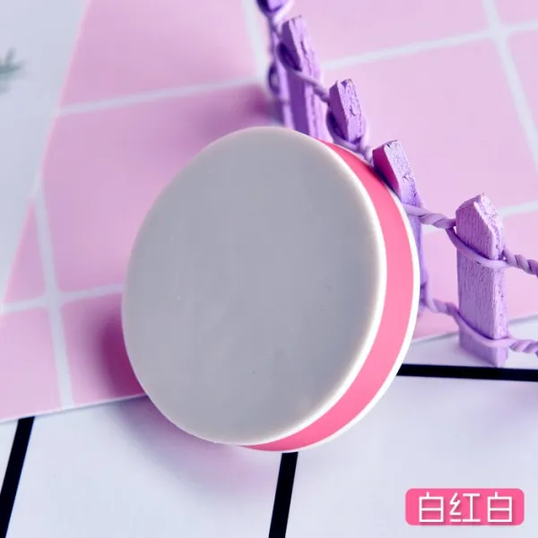 게 왕국 독창적 조각 DIY 공허 원형 고무벽돌 젤리 미니 고무 도장 나긋나긋함 3808CM, 원형 3.8 *0.8cm 화이트 레드