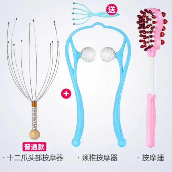마사지도구 틱톡 숙면도움 뽑아내서 동일타입 공구 롤러볼 셀럽 긁기 릴렉스 경락 5개돌기 문어 두부 안마기, 기본, T02-F17-일반형 골드색 경추 안마기 안마 다듬이질