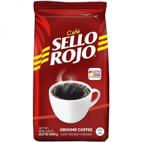 Café Sello Rojo Traditional 커피 | 부드럽고 맛이 좋은 | 낮은 산도 쓴맛 뒷맛 없음 | 100 % 콜롬비아, 1, 단일상품