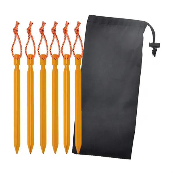 Royalways 6pack 알루미늄 천막 말뚝 Y 광속 천막 나무못 천막은 황색을 못을 박습니다