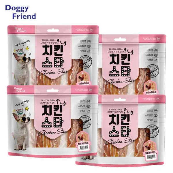 셔틀랜드쉽독 펫져키 개고기간식 치킨슬라이스4개, 1개