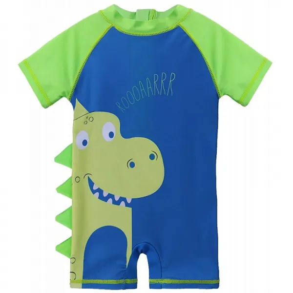 BAOHULU 키즈 스쿨 수영복 소년 자외선 차단 러쉬 가드 연체 수영복 학교 용수 (1-2 세 그린)