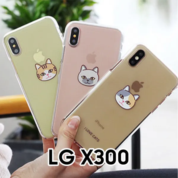 [유앤강] / 고양이얼굴 LG X300 K120S 투명 젤리케이스 / 액세사리 보호